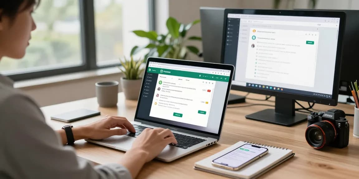 Seamless access to WhatsApp網頁版 in a modern professional workspace.