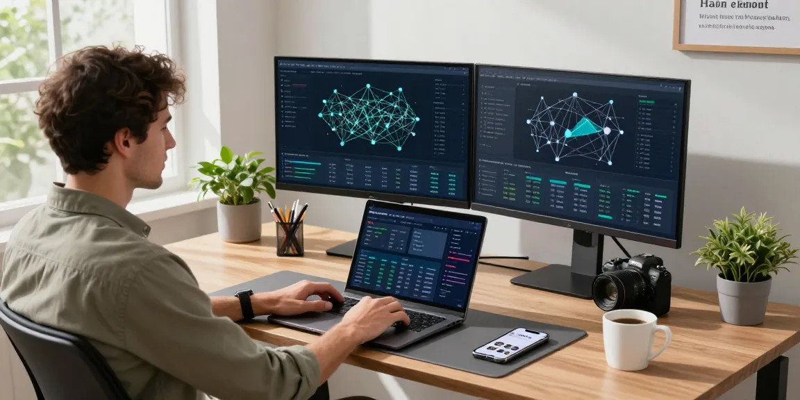快连 network optimizations displayed on dual monitors in a modern workspace