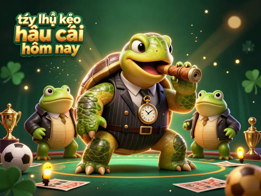 Engage with tỷ lệ kèo nhà cái hôm nay through a dynamic 3D sports betting scene featuring unique characters and elements.