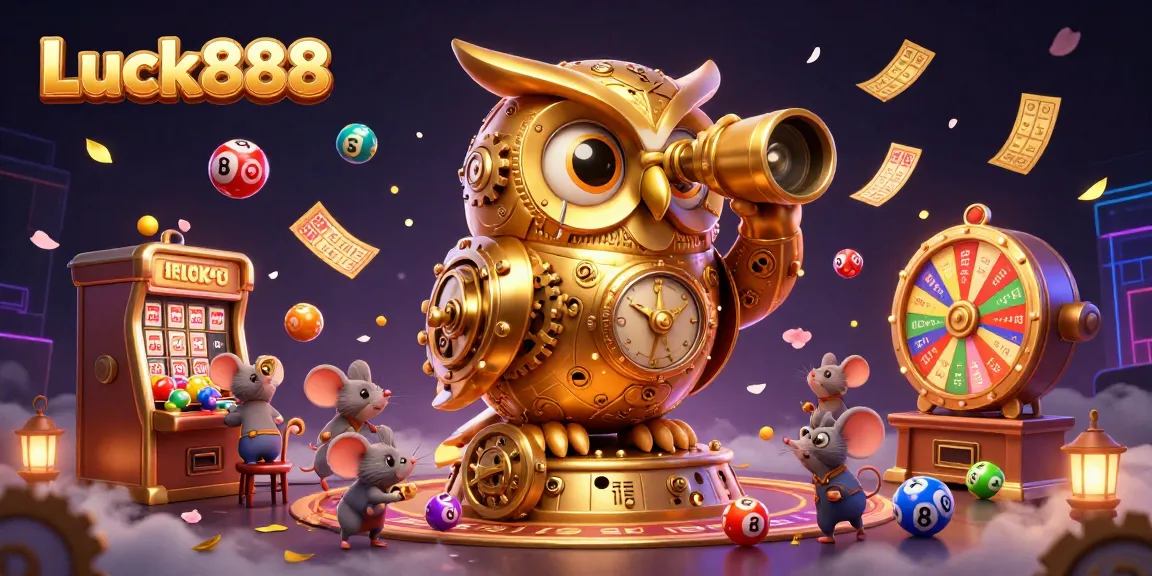 Experience Luck888 excitement with a vibrant casino scene filled with colorful lottery elements.