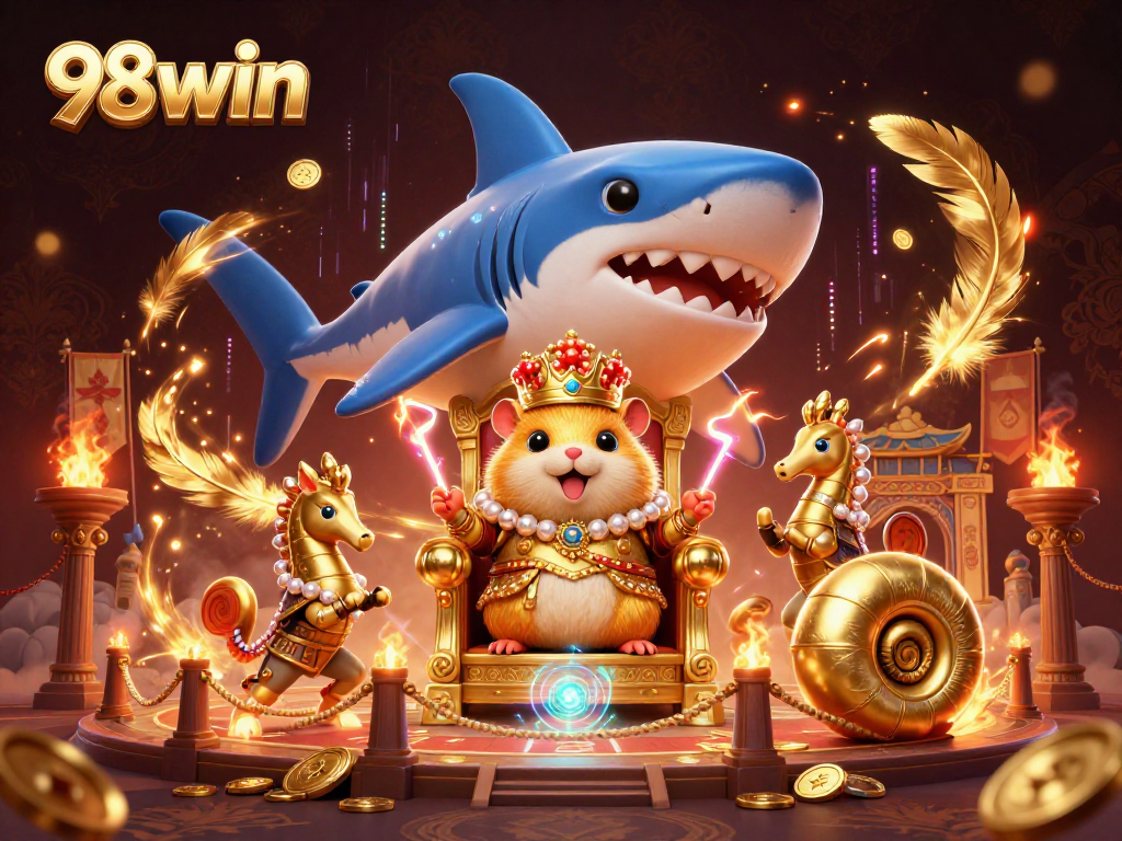 Experience thrilling gameplay at 98win with a fierce hamster king and majestic underwater elements.