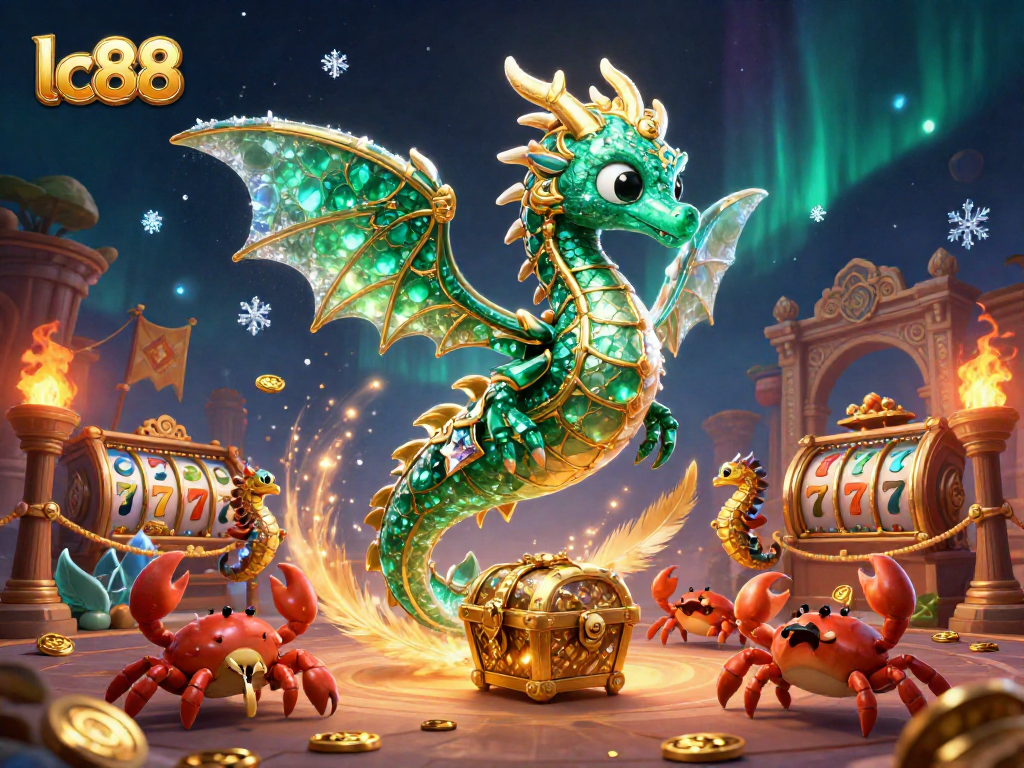 Experience thrilling gaming adventures with lc88 featuring a vibrant sea dragon and treasures in an animated casino scene.