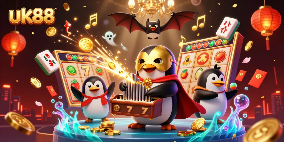 Experience thrilling gameplay at uk88 with the engaging 3D casino illustration featuring vibrant characters and elements.