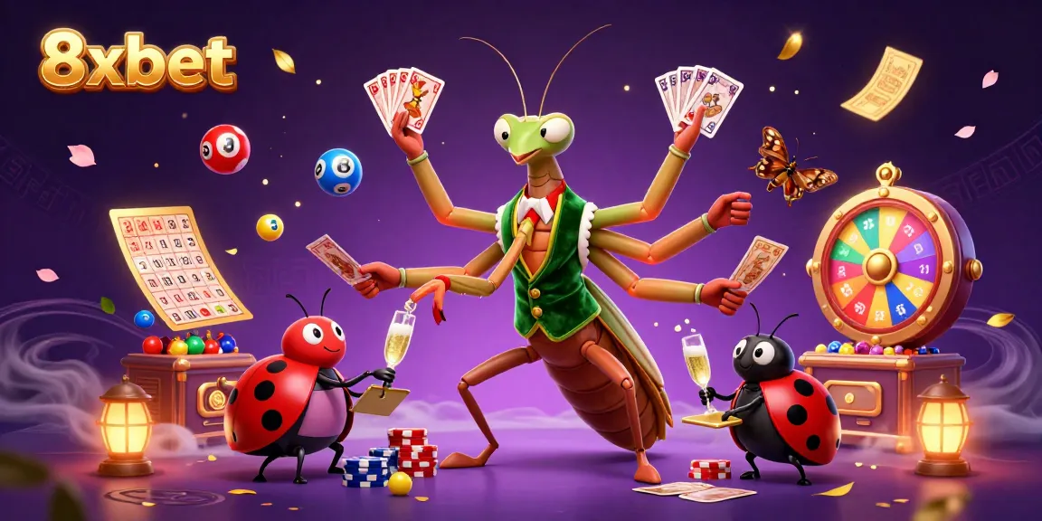 Experience thrilling online entertainment with 8xbet's dynamic casino scene featuring vibrant elements of gaming.