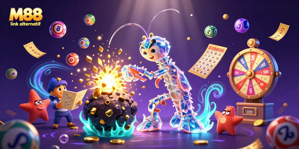 Experience the thrill with M88 link alternatif's vibrant lottery and gaming scene filled with dynamic actions.