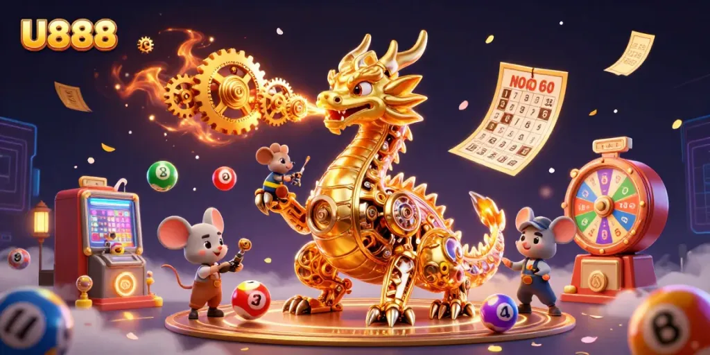 U888 enhances the gaming experience with vibrant, engaging casino elements and 3D characters.