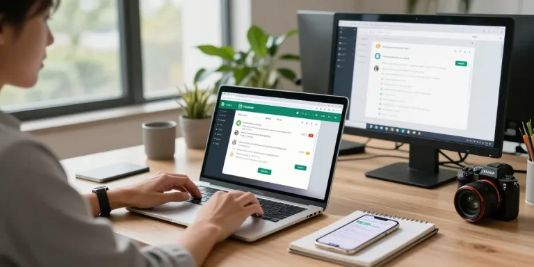 Seamless access to WhatsApp網頁版 in a modern professional workspace.